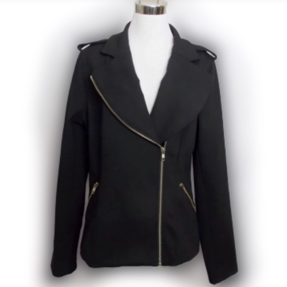 🌿 Anthropologie | Marc Bauwer Black Biker Jacket